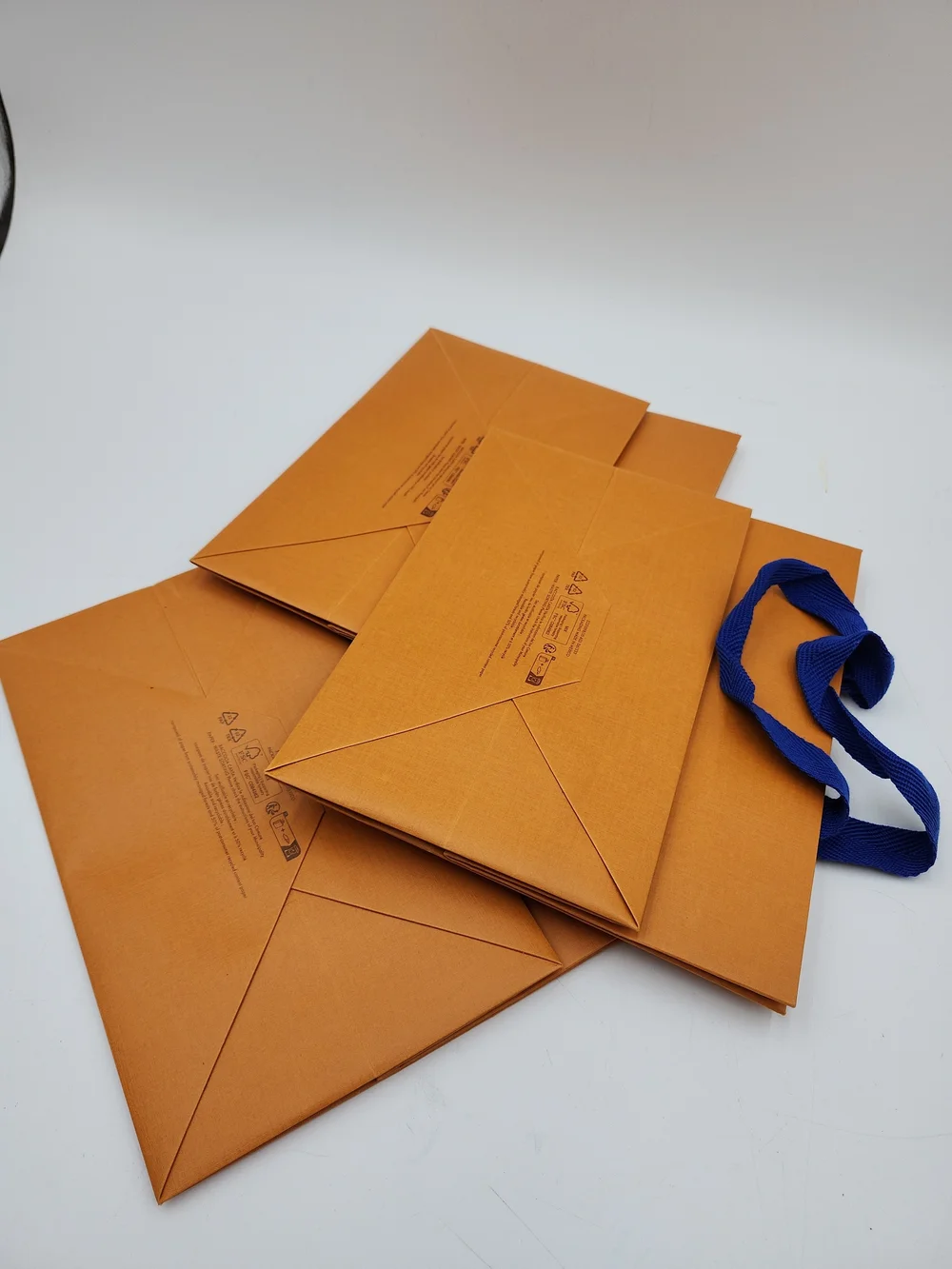 Lot of 5 authentic orange brown Louis Vuitton paper shopping gift medium
